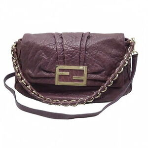 Fendi Chain Bag Leather Purple